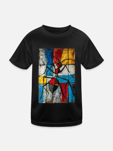 Ameise - Kinder Funktions-T-Shirt - Schwarz - Vorne