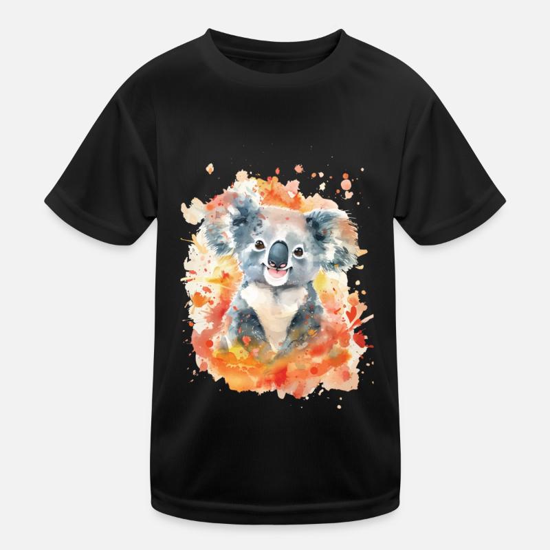Koala - Kinder Funktions-T-Shirt - Schwarz