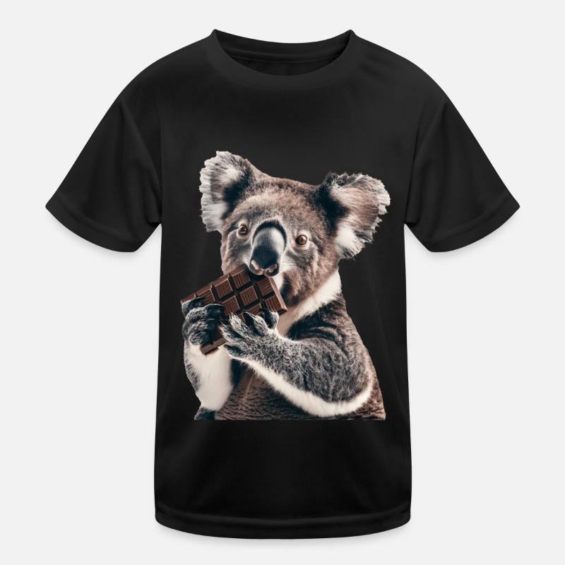 Koala - Kinder Funktions-T-Shirt - Schwarz