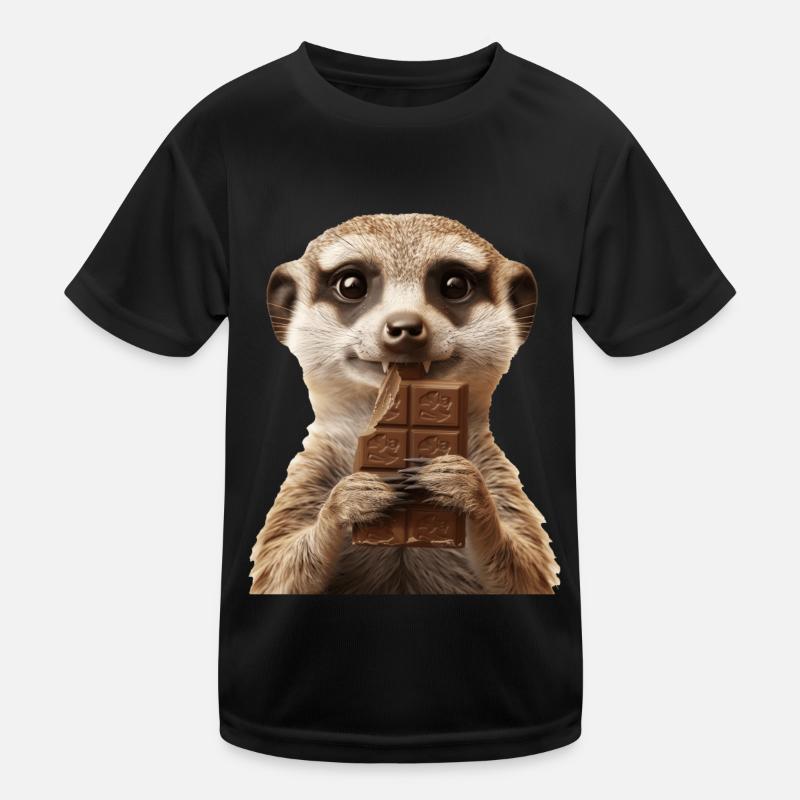 Erdmännchen - Kinder Funktions-T-Shirt - Schwarz