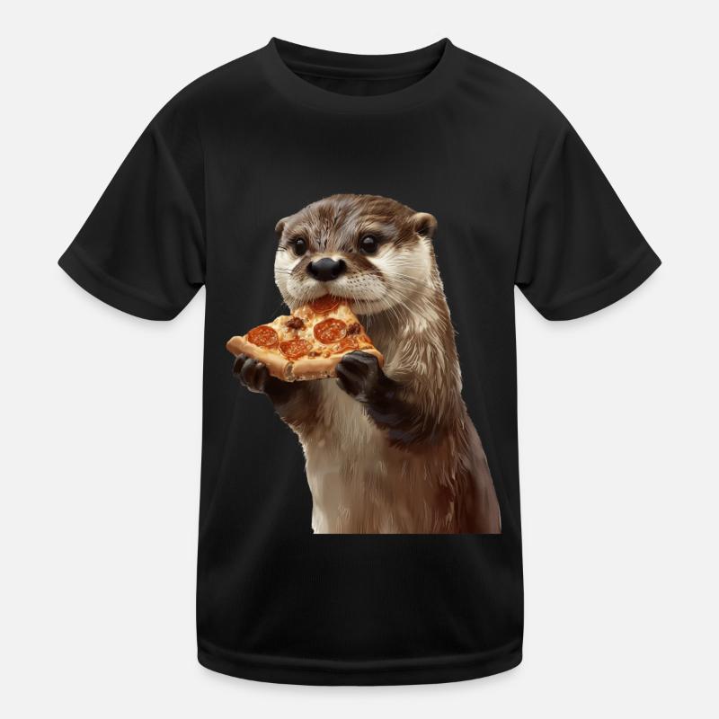 Otter - Kinder Funktions-T-Shirt - Schwarz