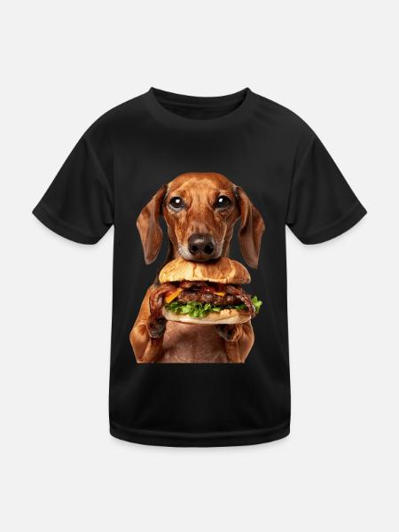 Dackel - Kinder Funktions-T-Shirt - Schwarz