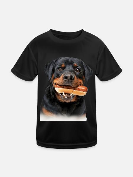 Rottweiler - Kinder Funktions-T-Shirt - Schwarz - Vorne