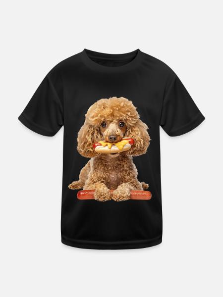 Caniche - T-shirt sport Enfant - noir - Devant