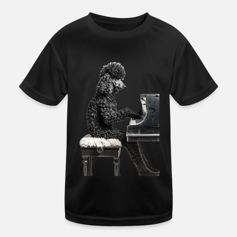 Pudel - Kinder Funktions-T-Shirt - Schwarz