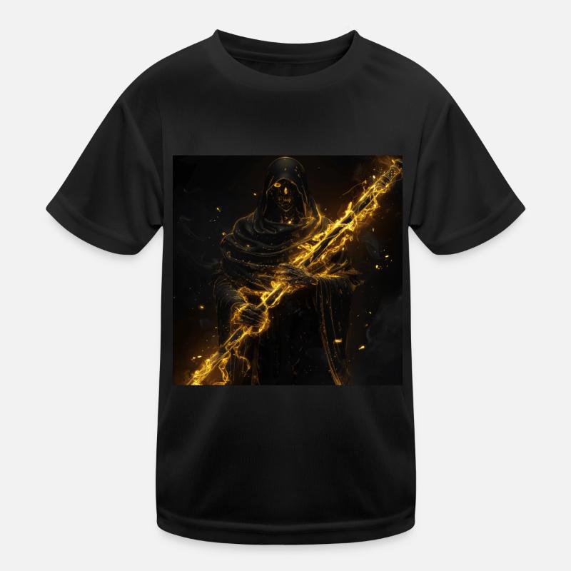 Querflöte - Kinder Funktions-T-Shirt - Schwarz