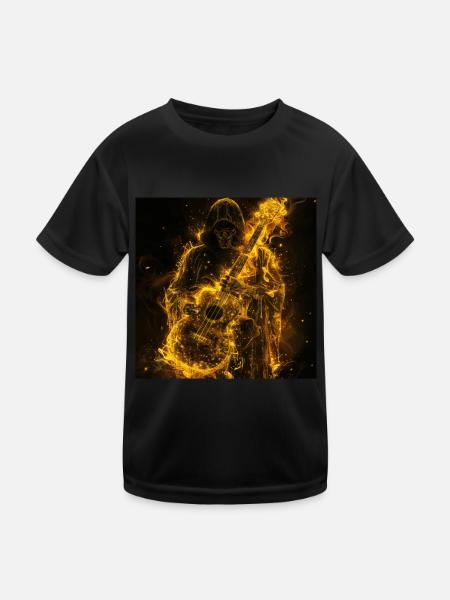 Ukulele - Kinder Funktions-T-Shirt - Schwarz - Vorne