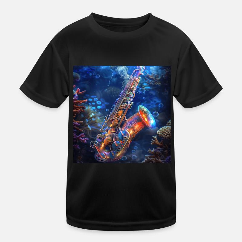 Saxophon Kinder Funktions-T-Shirt