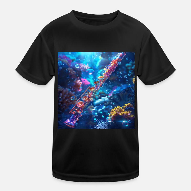 Querflöte Kinder Funktions-T-Shirt