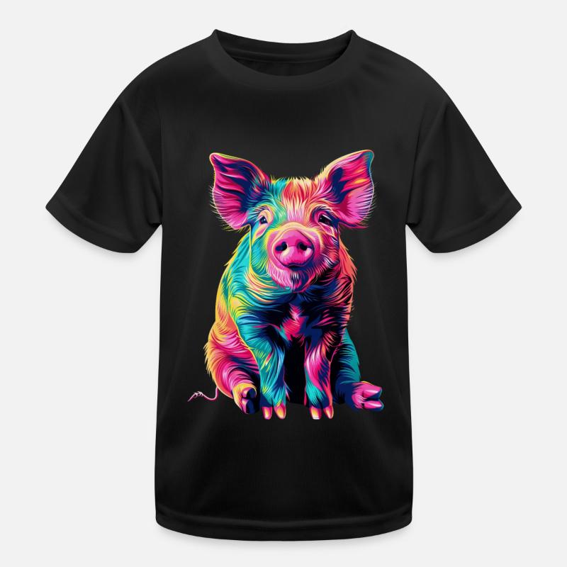 Schwein Kinder Funktions-T-Shirt