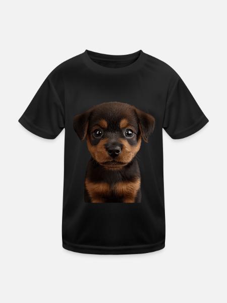 Rottweiler - Kinder Funktions-T-Shirt - Schwarz - Vorne