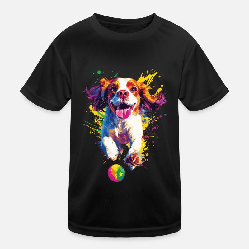 Cavalier King Charles - Kinder Funktions-T-Shirt - Schwarz