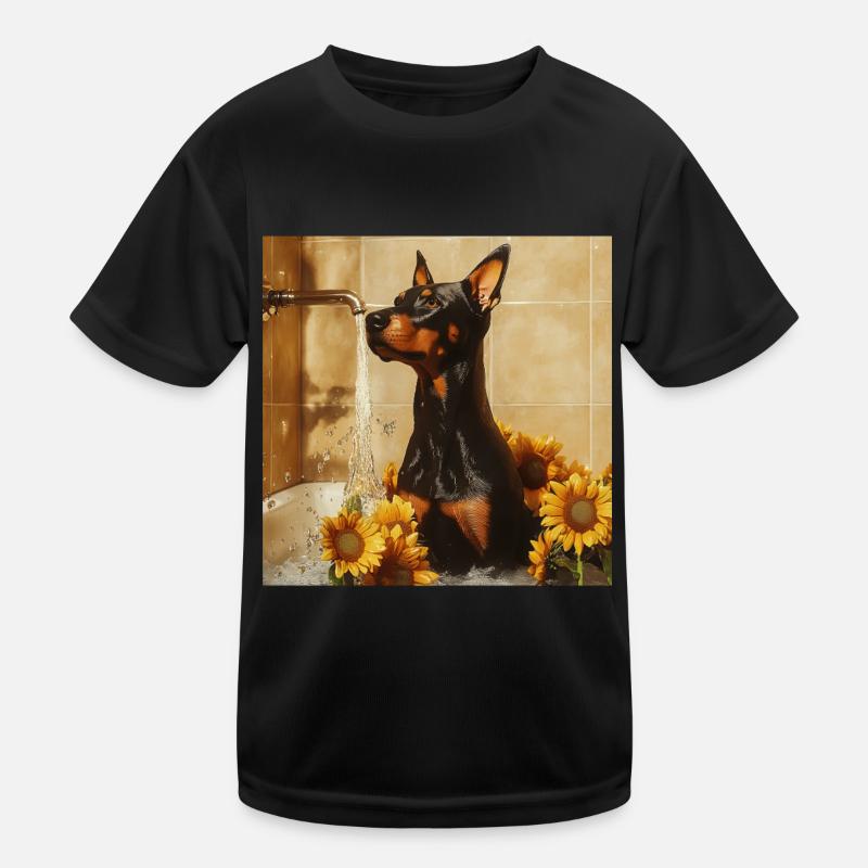 Dobermann Kinder Funktions-T-Shirt