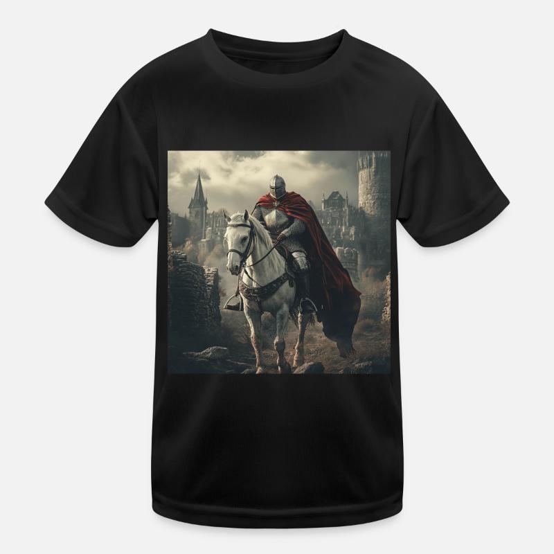 Ritter auf Pferd Kinder Funktions-T-Shirt