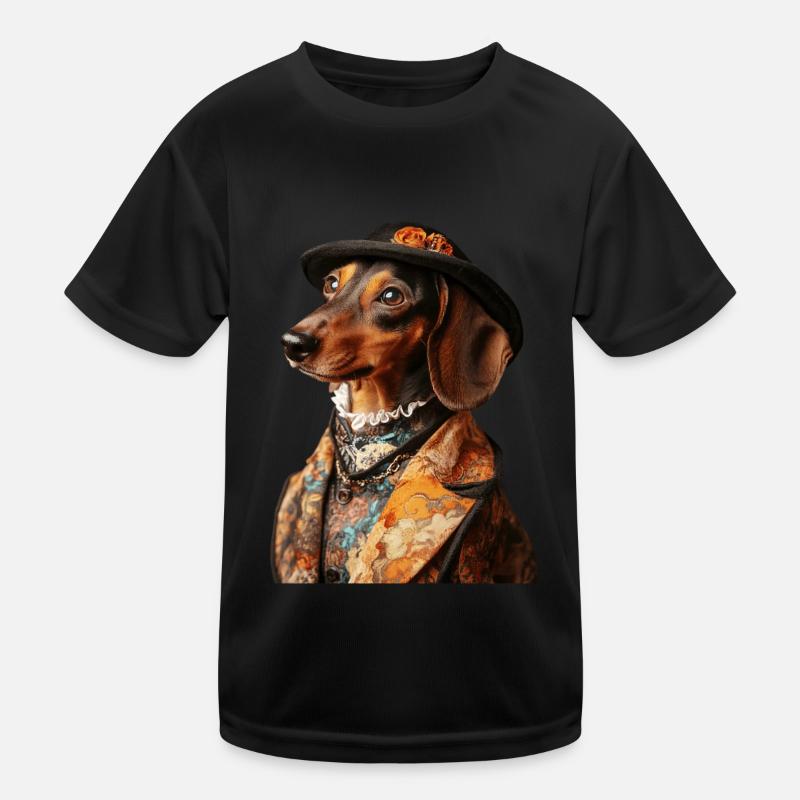 Dackel Kinder Funktions-T-Shirt