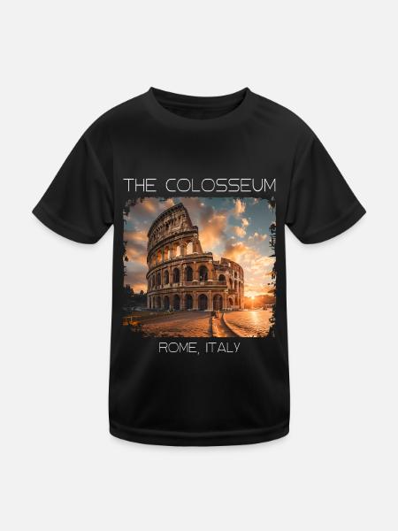 Das Kolosseum - Kinder Funktions-T-Shirt - Schwarz - Vorne