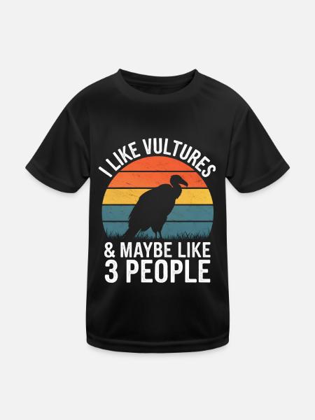 Geier - Kinder Funktions-T-Shirt - Schwarz - Vorne