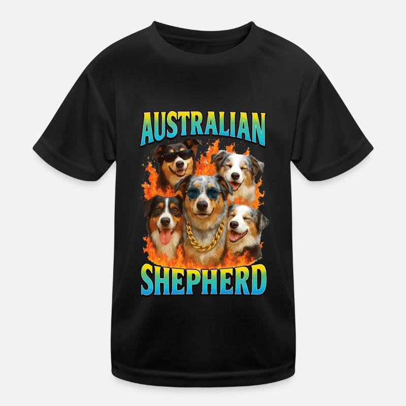 Australischer Schäferhund Kinder Funktions-T-Shirt