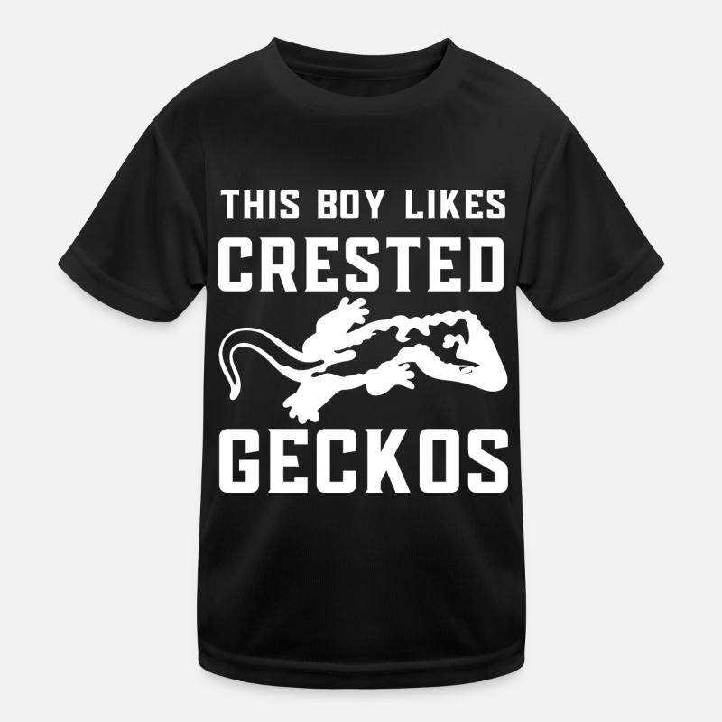 Junge mag Crested Geckos, niedliches Zitat aus Kinder Funktions-T-Shirt