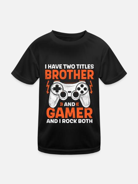 DEUX JOUEURS DE TITRE ET FRÈRE ROCKE TOUS DEUX EN TRAIN DE JOUER - T-shirt sport Enfant - noir - Devant