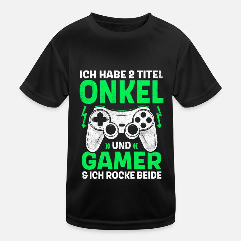ZWEI TITEL ONKEL UND GAMER ROCKE BEIDE GAMING Kinder Funktions-T-Shirt