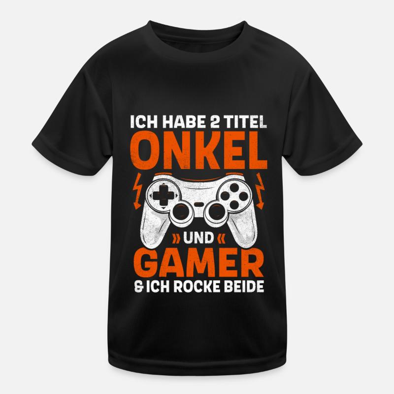 ZWEI TITEL ONKEL UND GAMER ROCKE BEIDE GAMING Kinder Funktions-T-Shirt