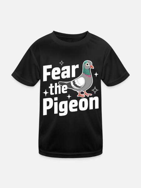 Taube Tauben Tier Vogel - Kinder Funktions-T-Shirt - Schwarz - Vorne