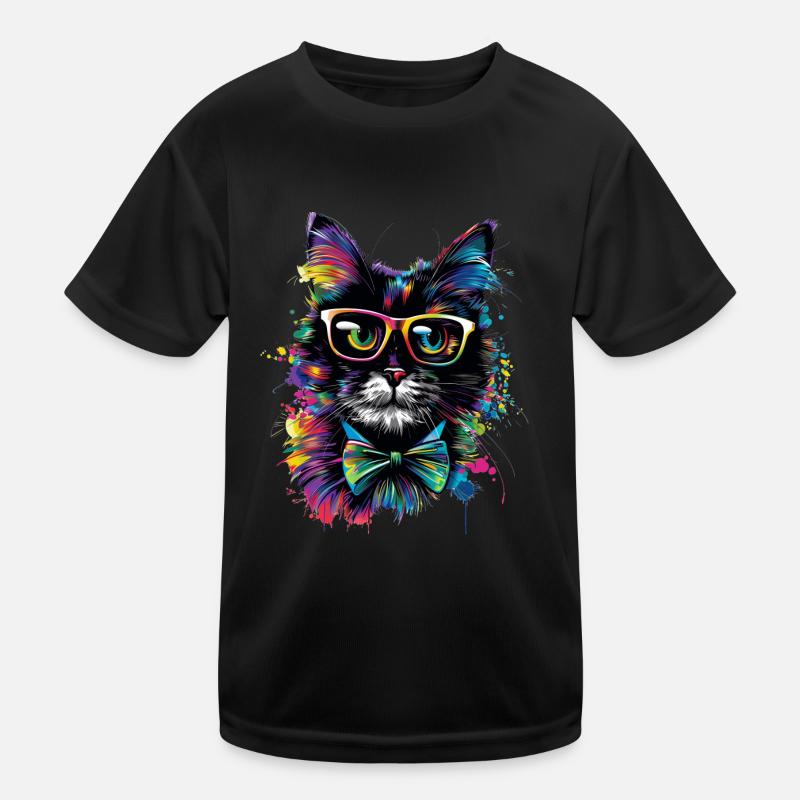 Professor Katze Kinder Funktions-T-Shirt