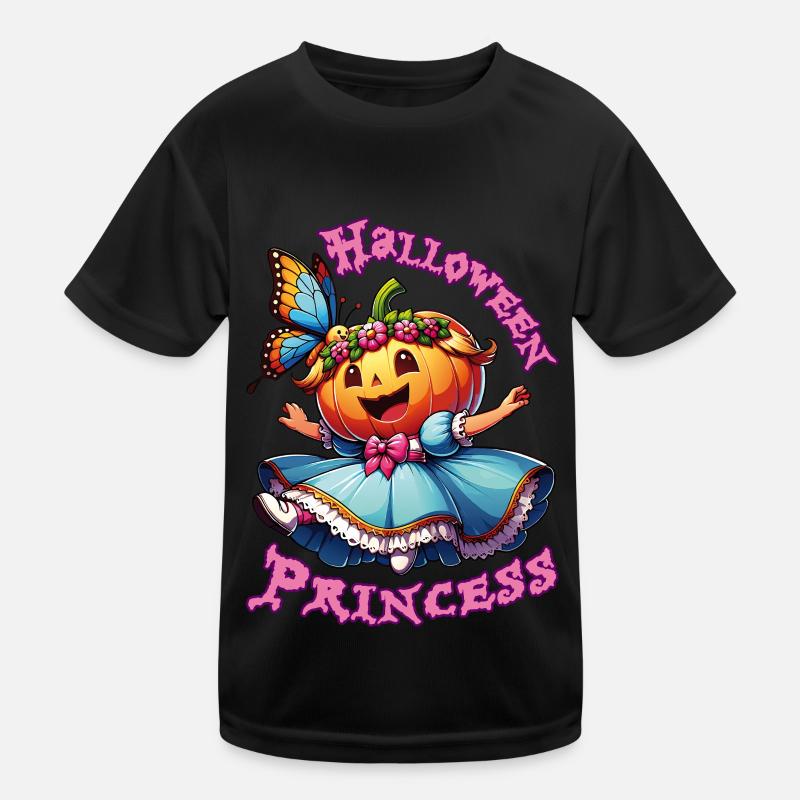 Cute Halloween Princess with Butterfly Kids Functional T-Shirt