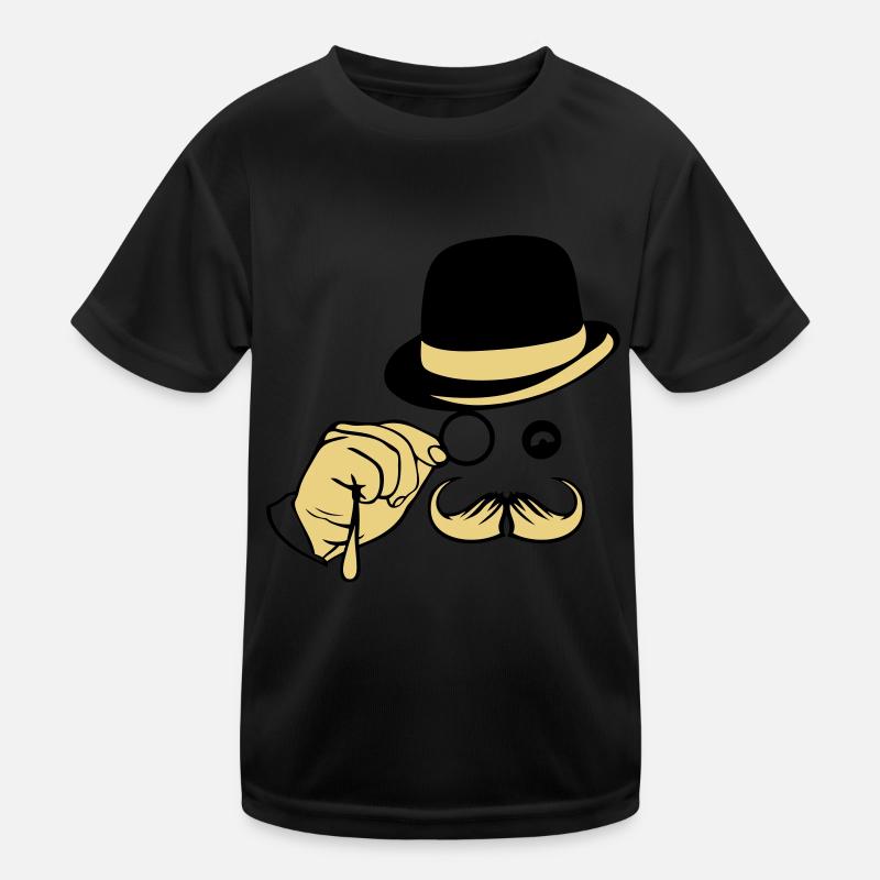 smiley hat monocle mustache melon Kids Functional T-Shirt