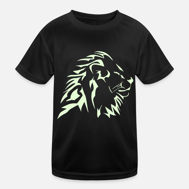 tshirt vector tribal lion - Kids Functional T-Shirt - black