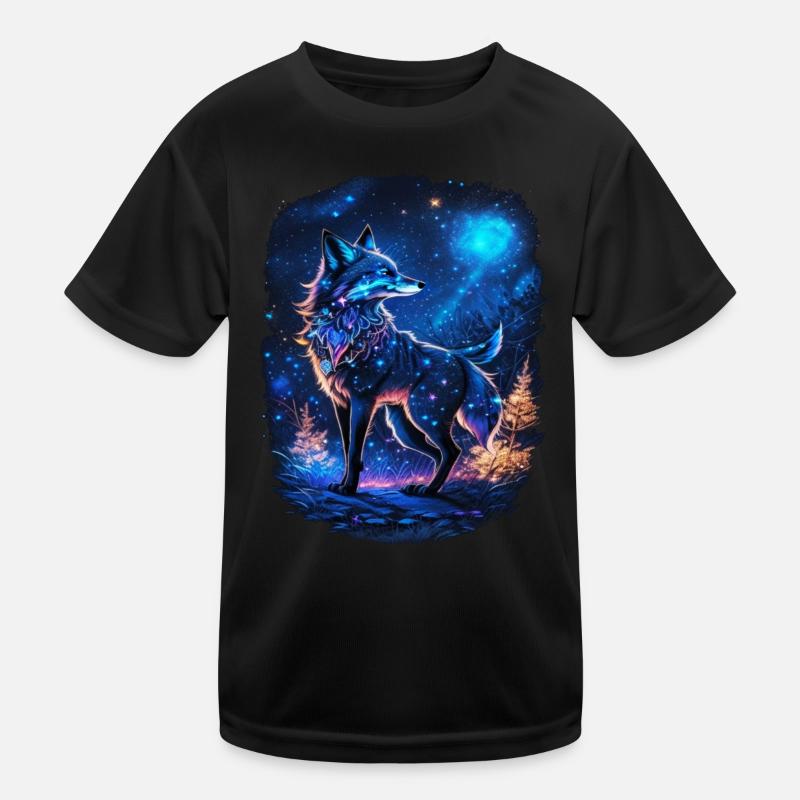 Renard au clair de lune et paysage de la forêt magique T-shirt sport Enfant