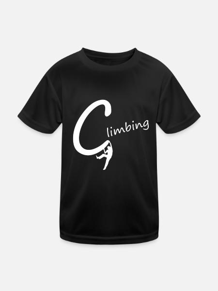 climbing klettern - Kinder Funktions-T-Shirt - Schwarz - Vorne