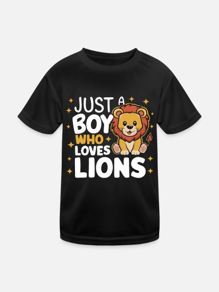 Lion Lion Animal Africa - Kids Functional T-Shirt - black - Front
