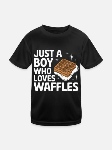Waffles Breakfast Sweets - Kids Functional T-Shirt - black - Front