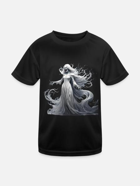Gruseliges Halloween-partykostüm Banshee - Kids Functional T-Shirt - black - Front
