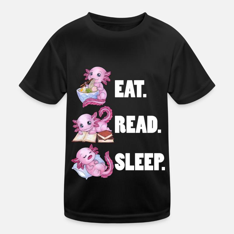 Axolotl Buchliebhaber Lesen Read a lot Geschenk Kinder Funktions-T-Shirt