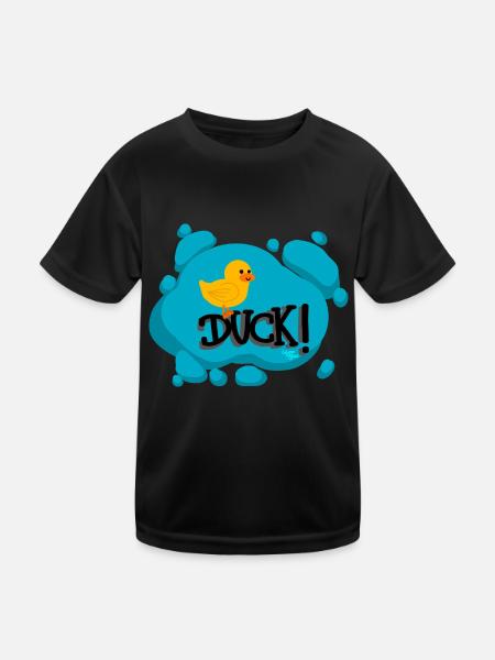 Duck! - Calypso Blous - Kinder Funktions-T-Shirt - Schwarz - Vorne
