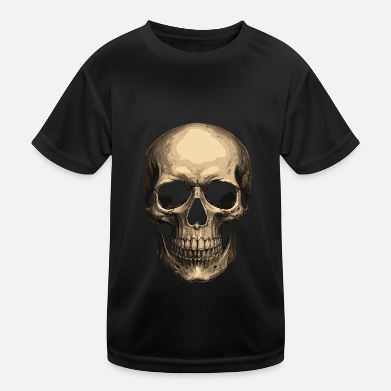 Realistic Skull – Skull Art Kids Functional T-Shirt