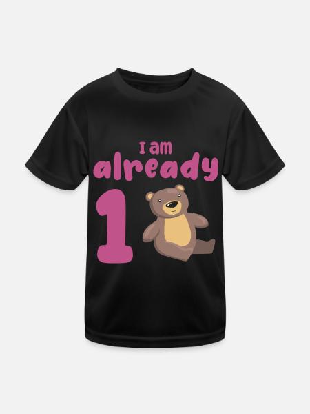 Ich bin bereits 1 Jahr alt 1. Geburtstag - Kinder Funktions-T-Shirt - Schwarz - Vorne