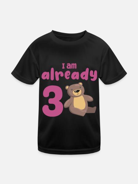 J’ai 3 ans, 3ème anniversaire ou cadeau - T-shirt sport Enfant - noir - Devant
