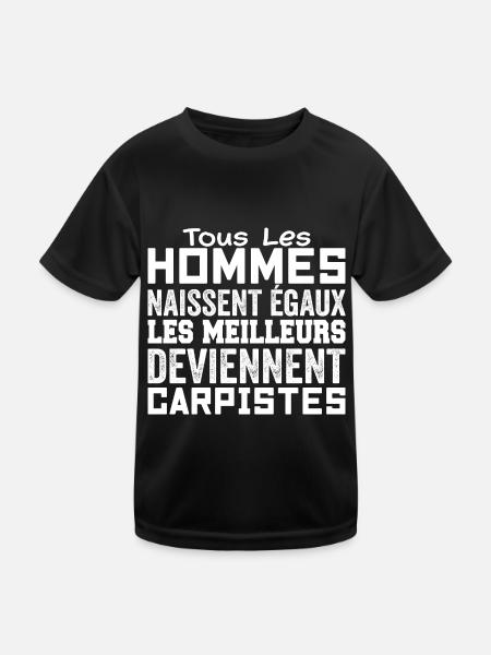 Carpiste Homme Pêcheur Pêche Poisson Cadeau Humour - T-shirt sport Enfant - noir - Devant