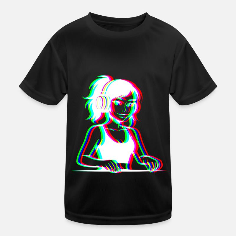 EDM - DJane - Glitch Rave Style Kinder Funktions-T-Shirt