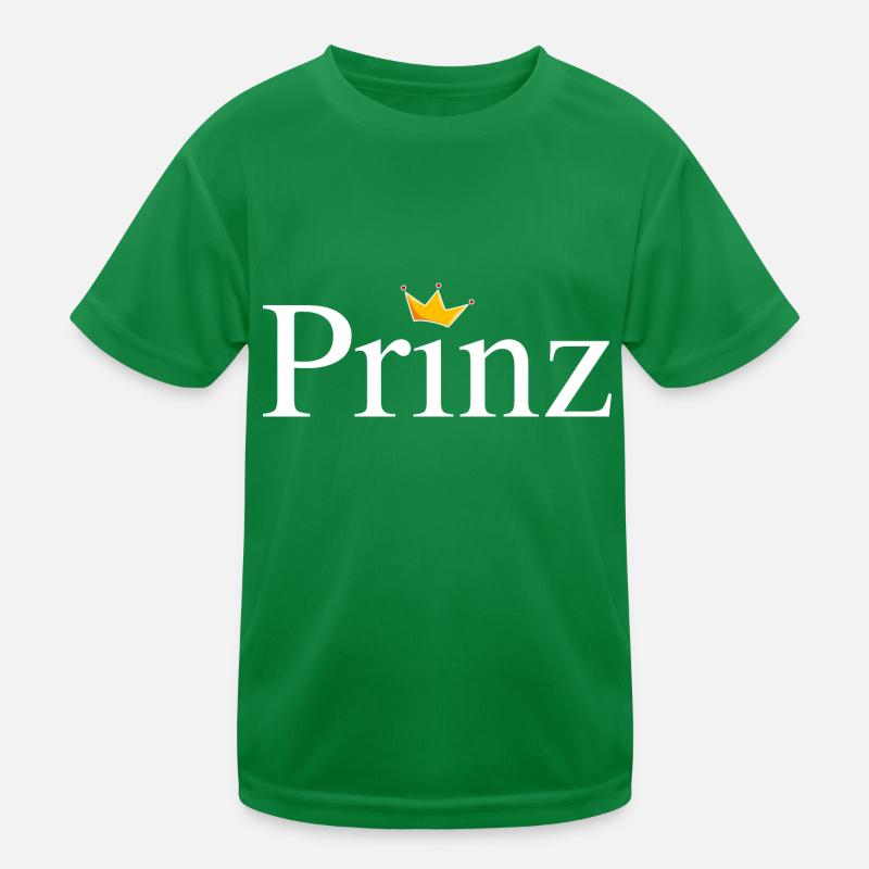 Prinz mit Krone Kinder Funktions-T-Shirt