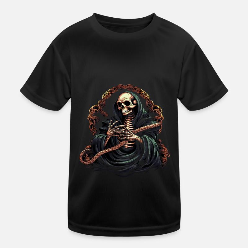 Halloween Skelett Mit Schlange Kinder Funktions-T-Shirt