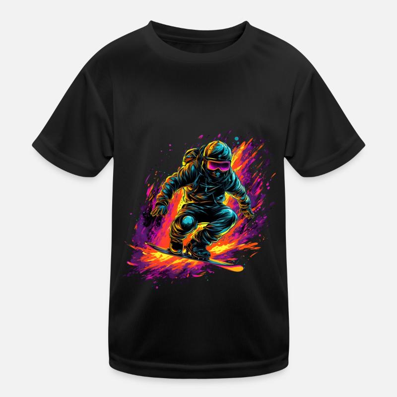 Snowboard Kinder Funktions-T-Shirt
