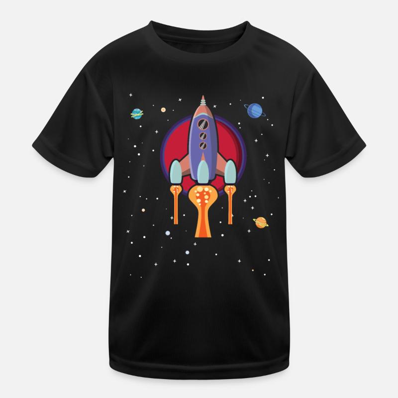 Fusée Spaceship Space Travel Planets T-shirt sport Enfant
