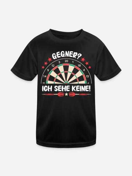 Dart Darts Dartspieler Dartsport - Kinder Funktions-T-Shirt - Schwarz - Vorne