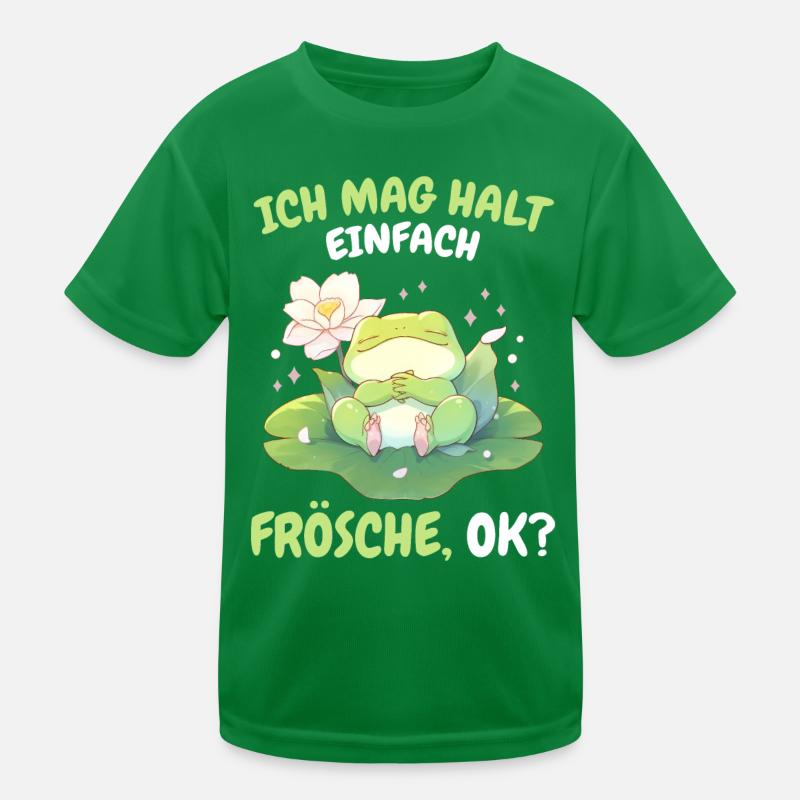 Frosch Grasfrosch Wasserfrosch Kröte Kinder Funktions-T-Shirt