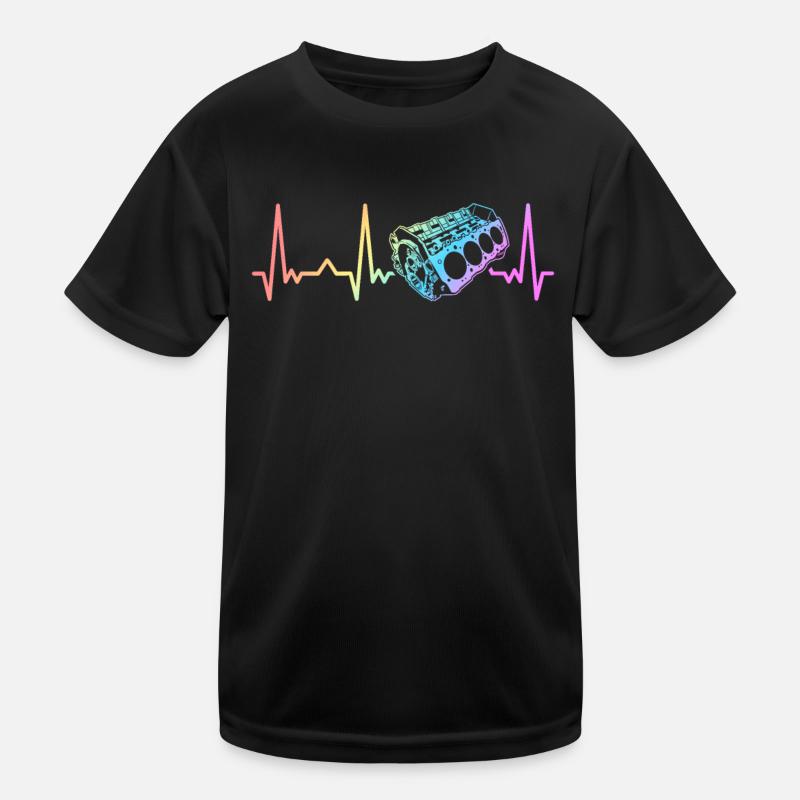 V8 engine 8 cylinder displacement car tuning tuner Kids Functional T-Shirt